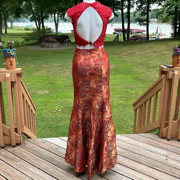 Gorgeous Tiffany 2-piece gemmed gown 6 - Picture 5 of 16